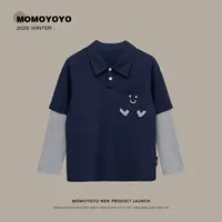 【蔚蓝之谜】儿童假两件珠地polo衫汉服 9126X