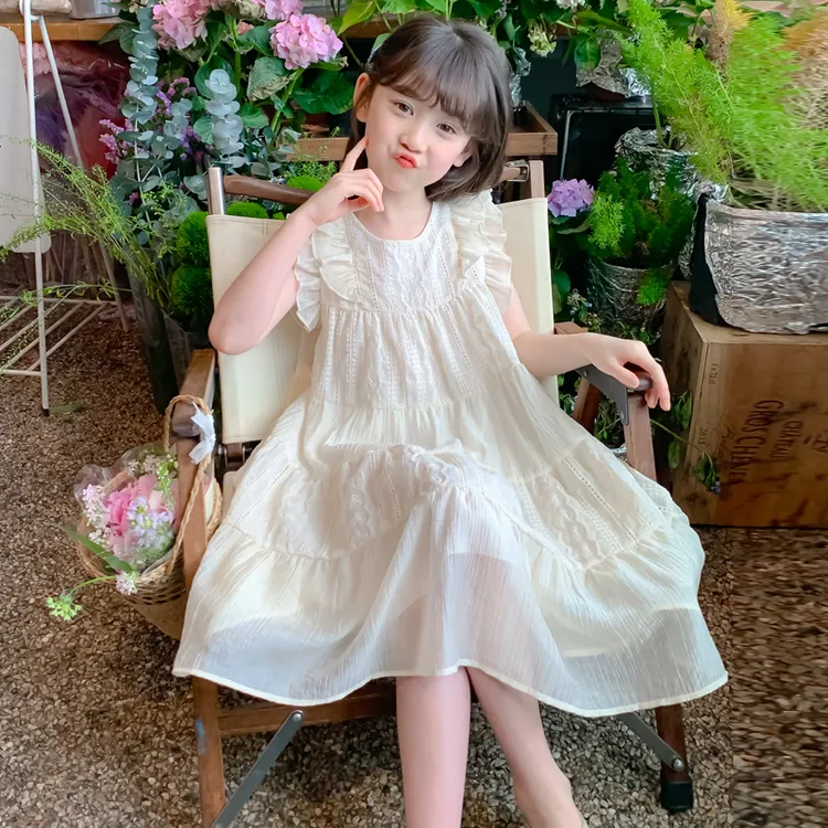 女童连衣裙2025夏装新款韩版宝宝飞飞袖公主裙儿童夏季时尚仙女裙