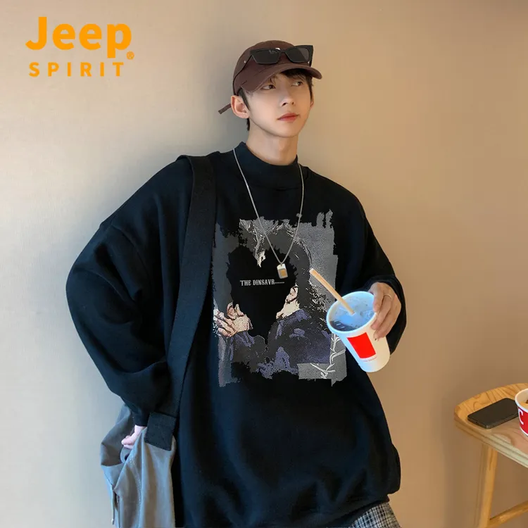 Jeep吉普高品质2025秋冬新款美式高街加厚卫衣百搭长袖男宽松上衣
