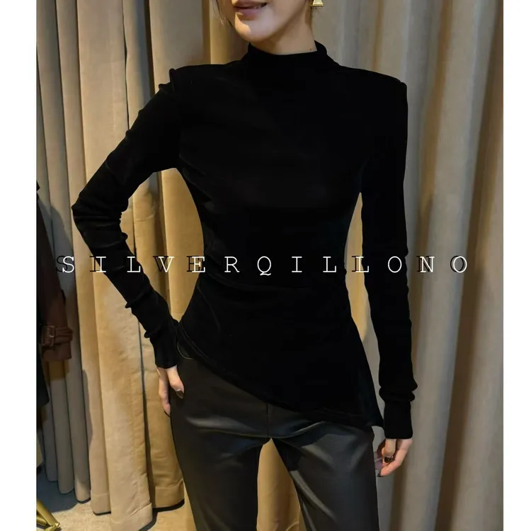 KIKI【暮色山谷】2025冬季高级轻奢气质高级感气质上衣5Q32119