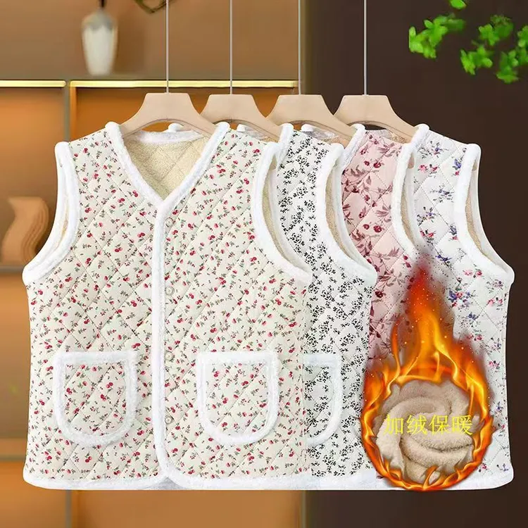 【赠运费险】国风棉服短款马夹碎花保暖印花加绒加厚可外穿