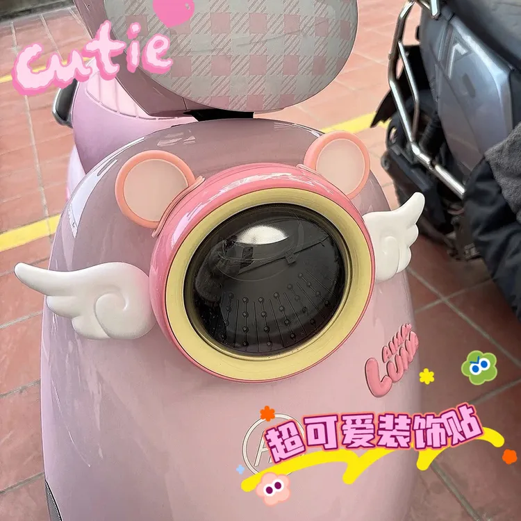 电动车头盔装饰品可爱熊耳朵装饰小摆件电瓶车装饰小配件爱玛雅迪