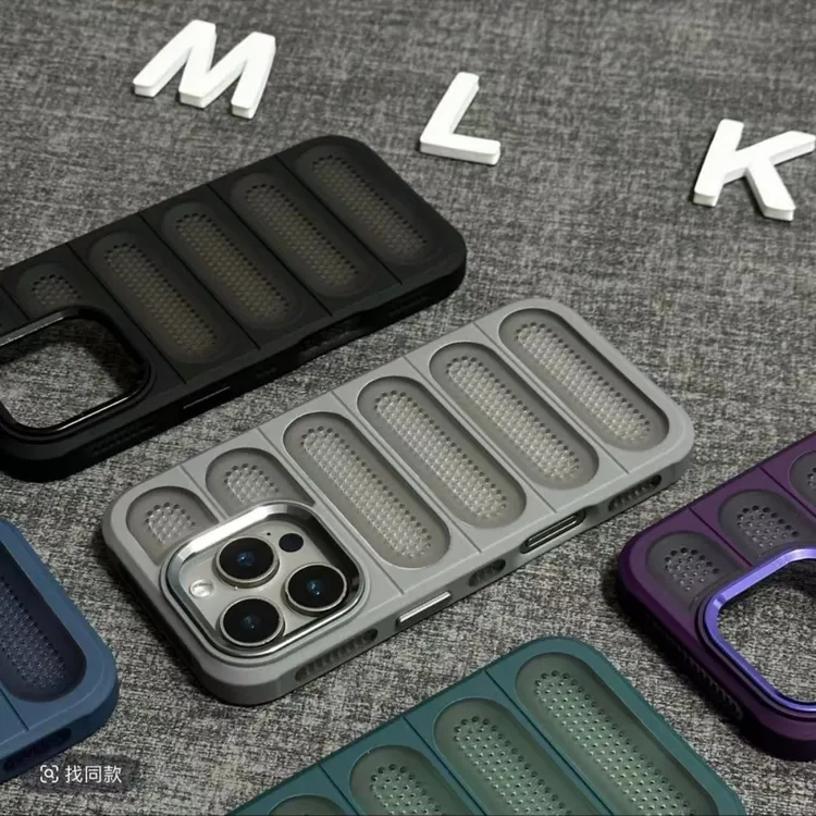 新款透气散热适用苹果16promax手机壳iPhone15黑色14夏日13情侣12