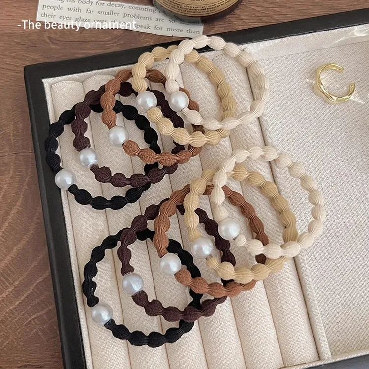 高弹力发圈女运动健身高马尾发绳耐用皮筋扎头发粗头绳不伤发头饰