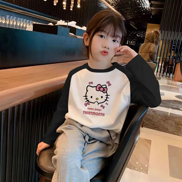女童打底衫秋装2025新款儿童女孩洋气时髦上衣秋季女大童长袖t恤