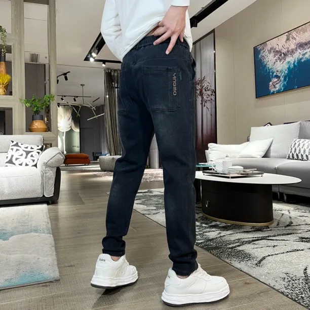 赢墨9998秋冬季男士时尚休闲宽松小直筒弹力牛仔裤百搭裤子