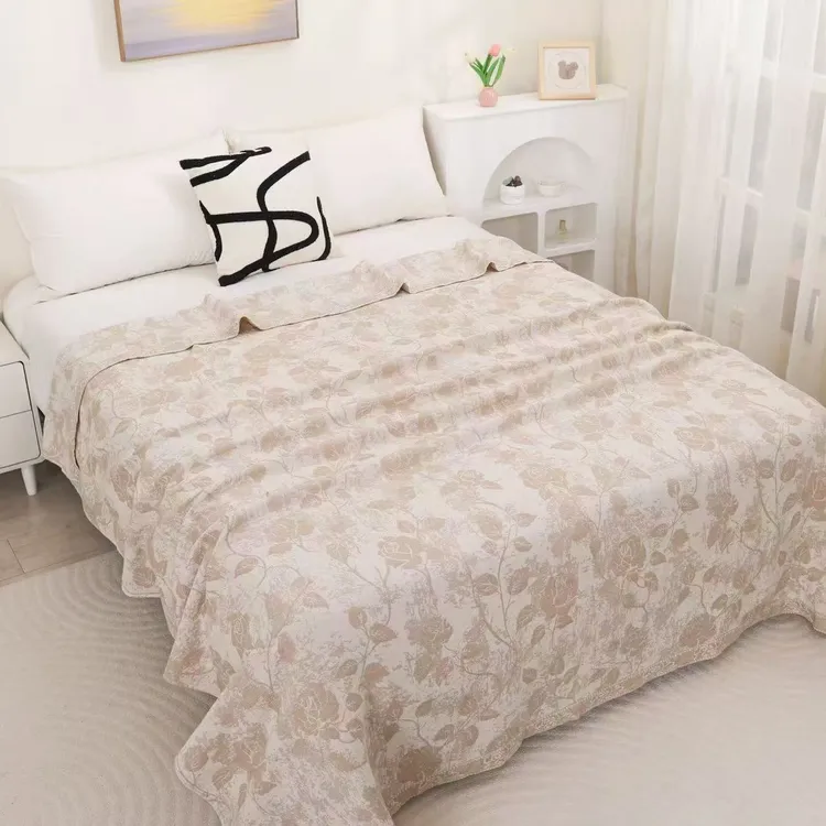 [连理枝]双层100棉多功能床盖沙发巾毛巾被