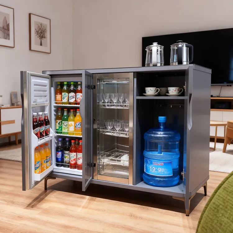 商务办公室用多功能茶吧机冰吧消毒一体冷冻冷藏置物茶水柜泡茶机