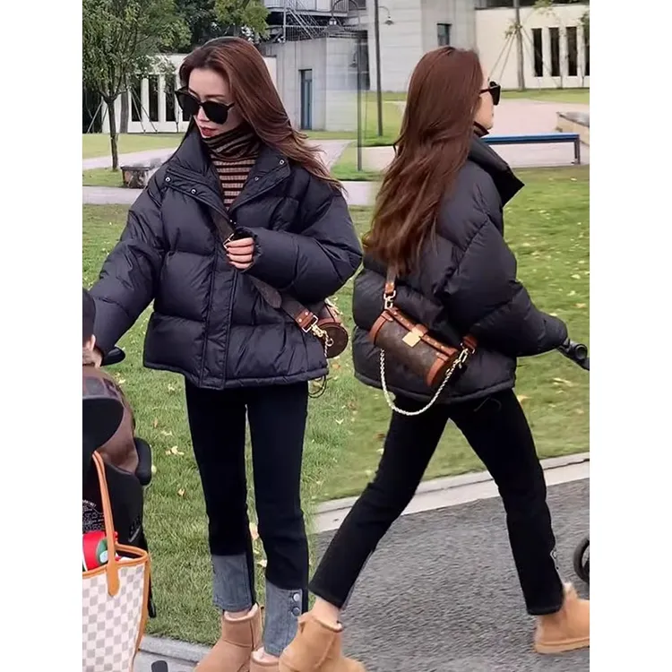 2025冬季爆款流行黑色棉服女短款韩版面包服加厚宽松小个子外套潮
