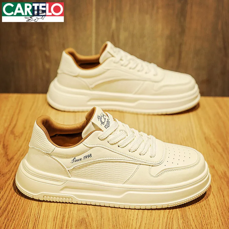 卡帝乐鳄鱼男鞋夏季2025新款空号款轻奢休闲皮款小白鞋子男士板鞋