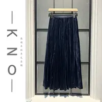 【KNO】秋冬新款纯单色丝绒烫钻半身裙气质显瘦时尚休闲百搭