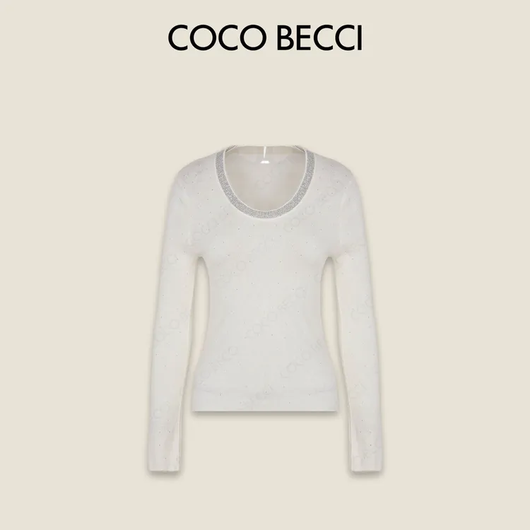 COCO BECCI【亮晶晶打底】绵羊毛高级感修身针织打底CFLJC331161
