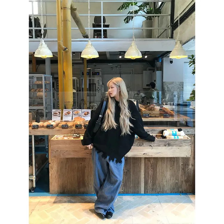 2025秋冬季小众设计感简约风修身显瘦上衣百搭时尚阔腿长裤套装女