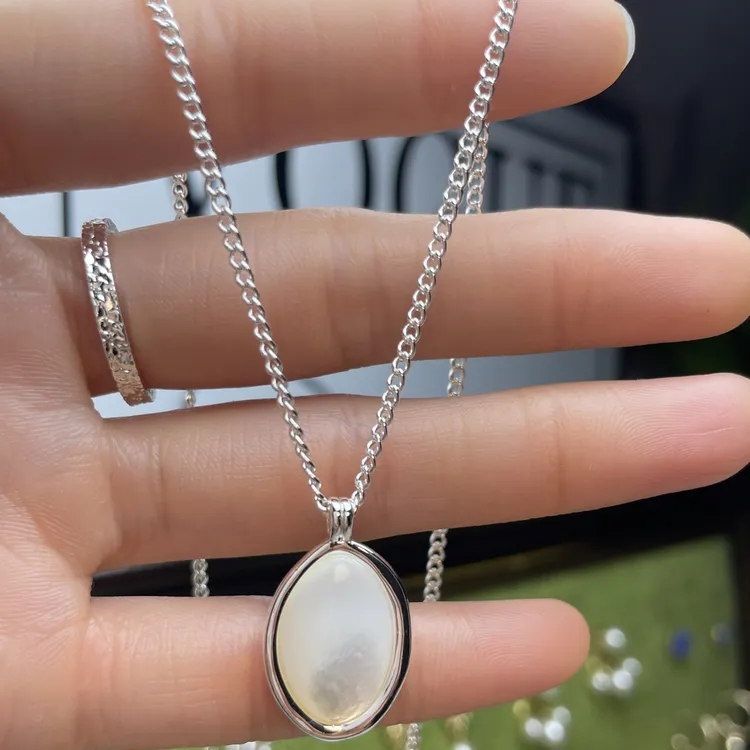 铜项链 锁骨项链颈饰镶嵌吊坠项链女士时尚精美