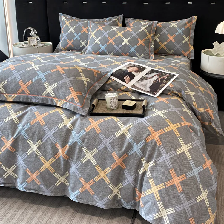 富安娜100支双面加厚纯棉磨毛四件套100斜纹全棉三件套单双人宿舍