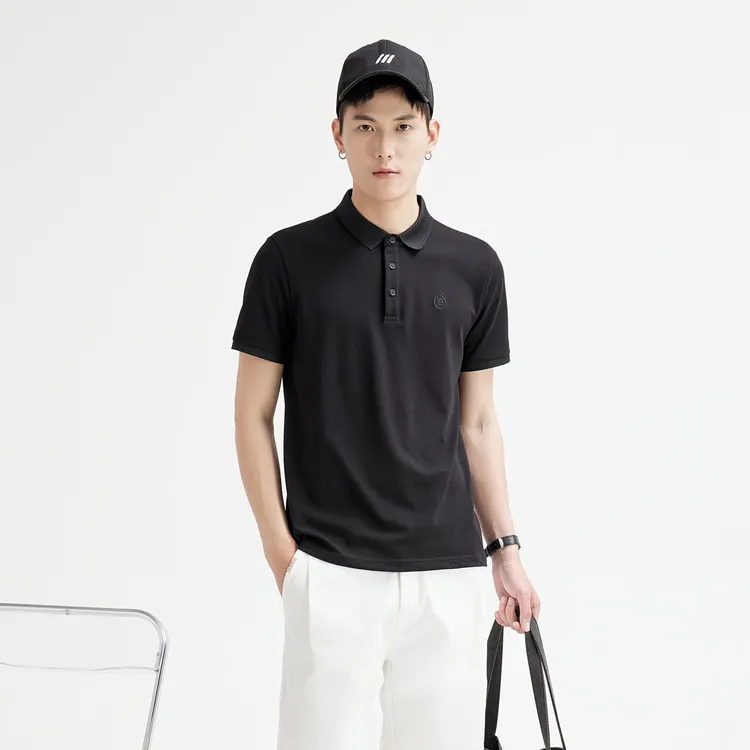 杜邦索罗娜凉感POLO衫翻领短袖T恤丝光克黑白夏季男装有领保罗衫