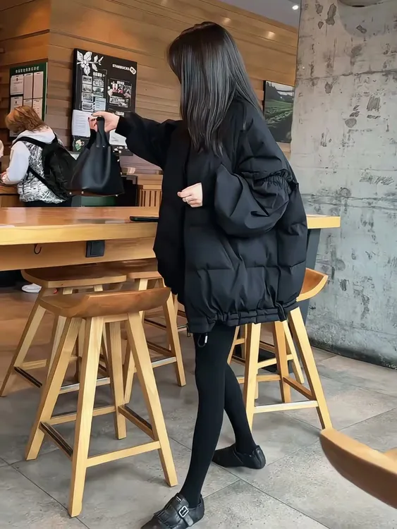 [NN]欧货原版棒球领气质减龄90白鸭绒宽松百搭穿搭