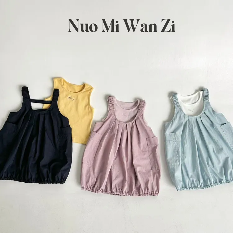 丸子十【现货】有格调有态度的套装背心+背带裙（夏款）WZJ-23627