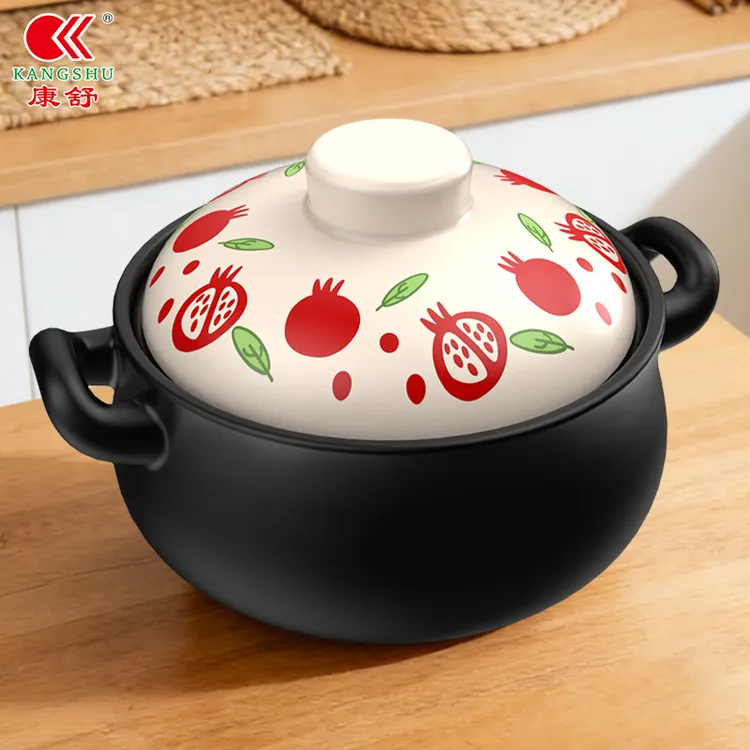 【石榴红了】康舒耐高温陶瓷砂锅炖锅汤锅焖煲家用大容量煮粥煲汤