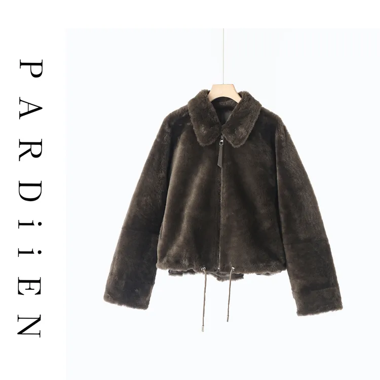【北总严选】帕迪恩抽绳下摆皮毛一体翻领短款外套25PD-25F3106