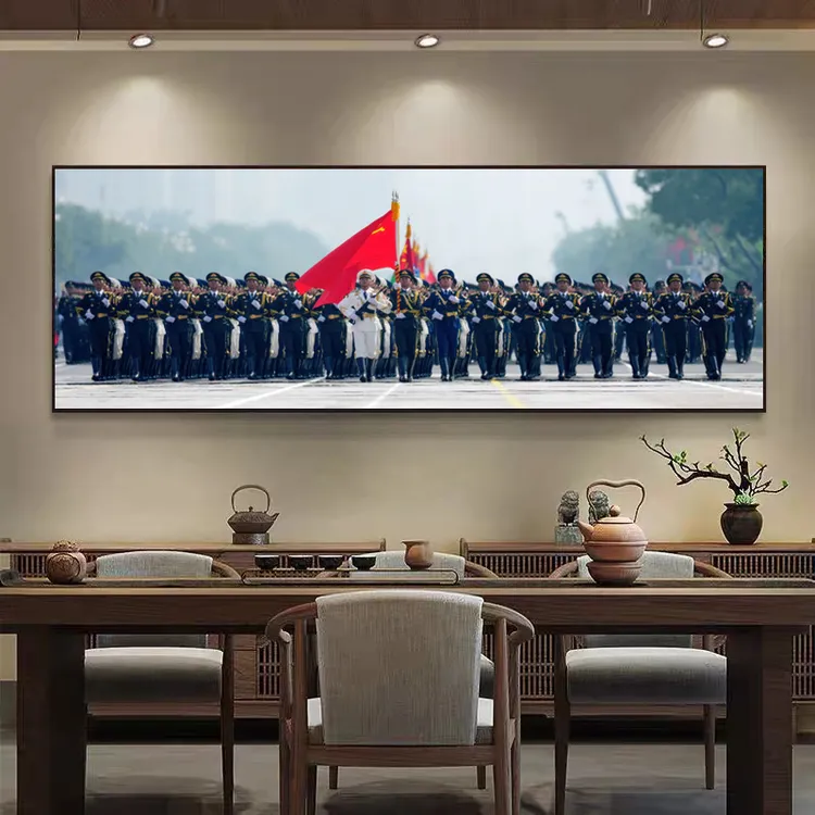 阅兵中国装饰画军迷挂画军人客厅卧室壁画办公室背景墙大气壁画
