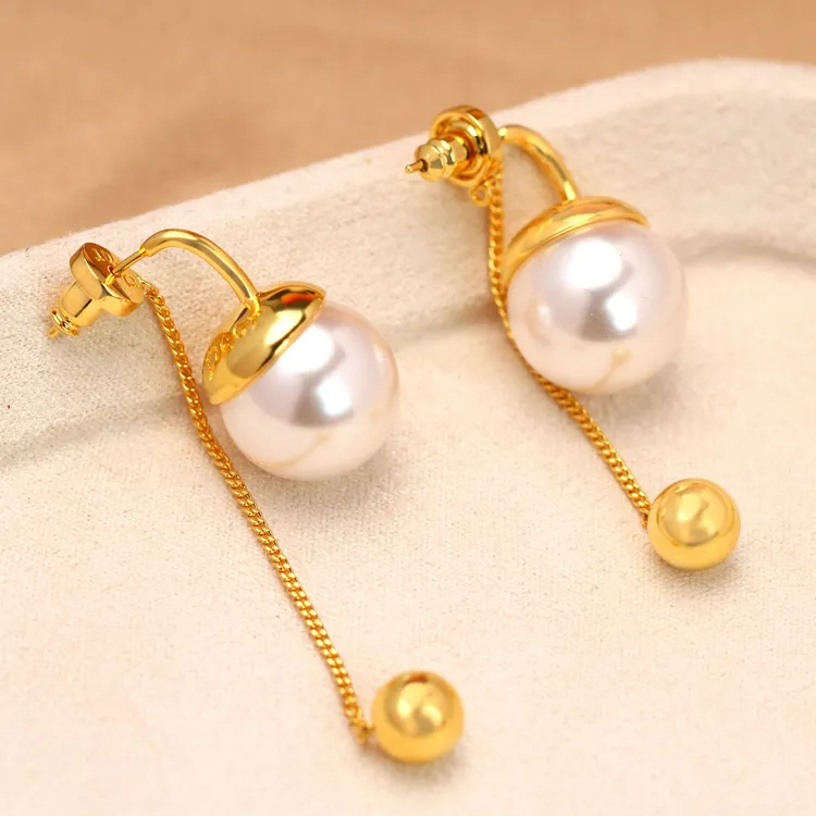 铜合金仿耳饰法式气质简约长款优雅两戴耳环ZY