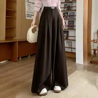 高级感西装阔腿裤女2025秋季新款老钱风宽松高腰显瘦休闲拖地裙裤
