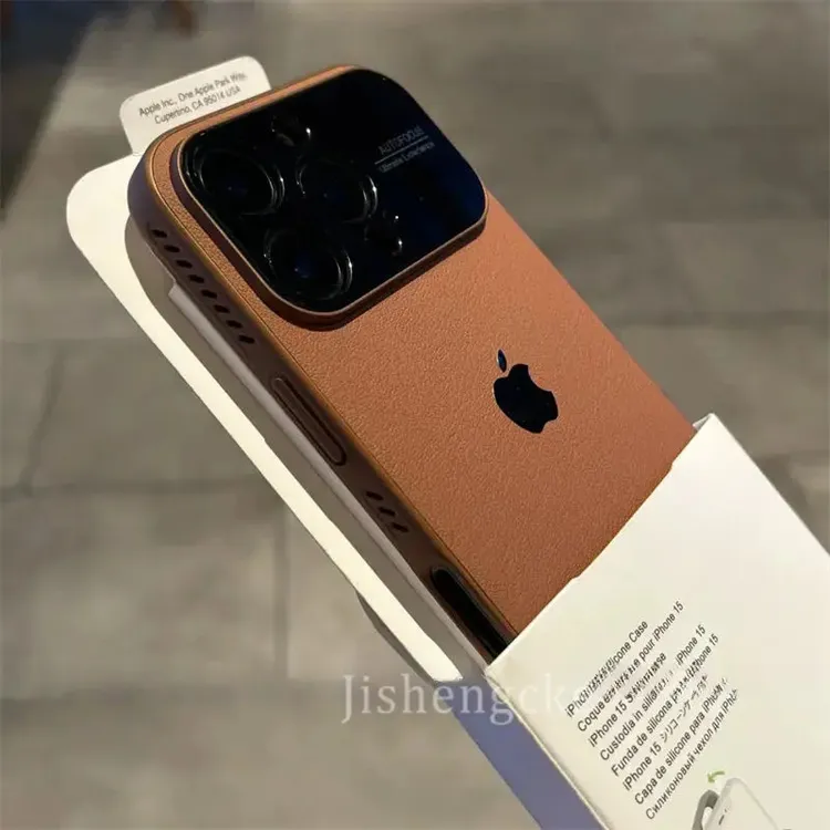 新款大视窗精孔散热适用iphone16pro手机壳素皮17pro时尚15pro潮