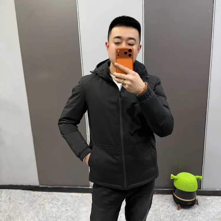 高品质纯色连帽棉服修身痞帅休闲上衣（4039-8）