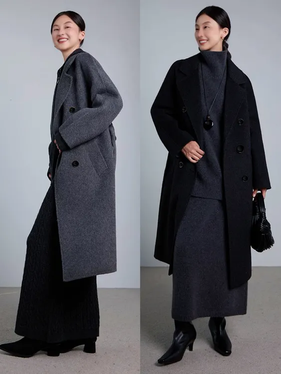 牦牛绒加厚101801经典高品质双面呢羊毛大衣外套小个子冬季新款