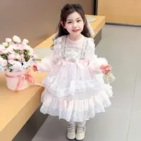 女小童洛丽塔连衣裙春秋女宝宝洋气花仙子生日礼服公主裙长袖裙子