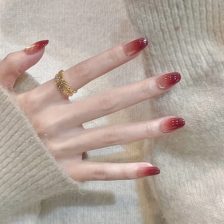 【烟熏玫瑰】纯手工新款穿戴美甲款--10片装