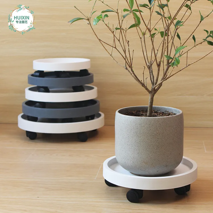 钢化花盆托盘带轮子加厚加深花盆底座托盘承重大型绿植花盆底托盘