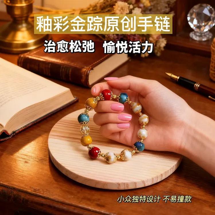 【釉彩金踪】原创手串小件饰品秋冬新款手串ins小可定制百搭气质