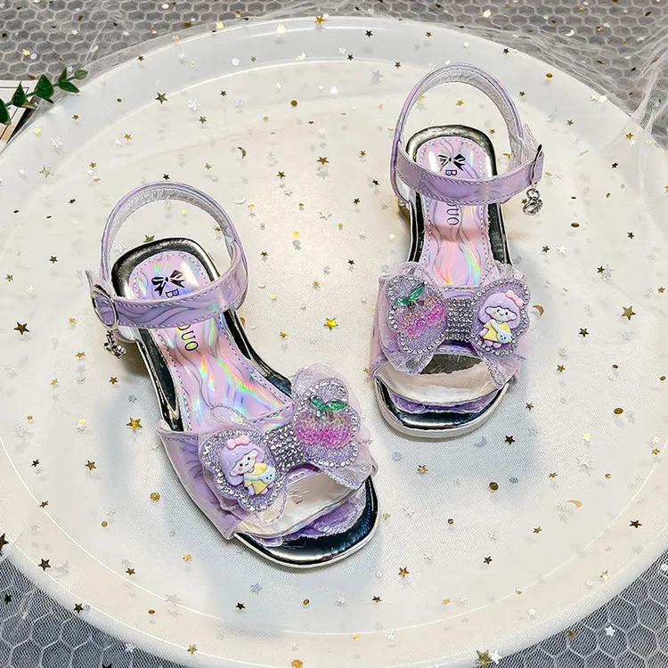 G.duck小黄鸭女童公主鞋2025夏季新款儿童软底中大童女孩水晶凉鞋