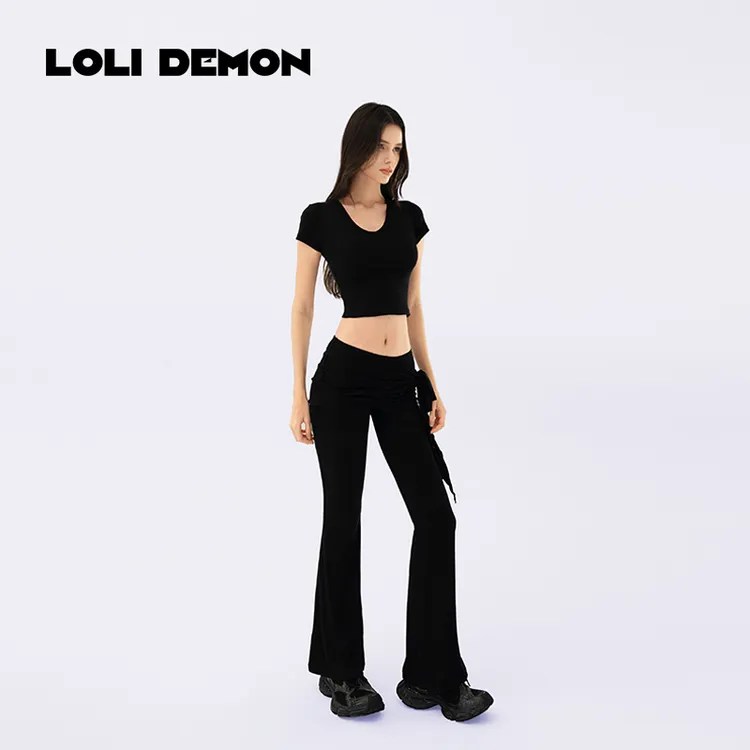 LOLIDEMON女巫裤 高弹舒适透气面料 收腹提臀 微喇设计显腿长TL