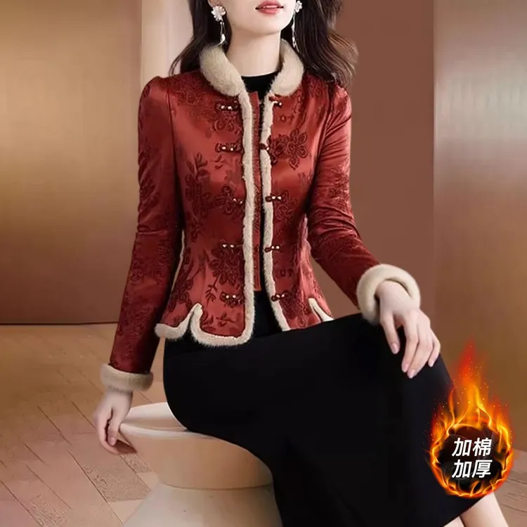 红色新中式时尚国风高档套装2025早秋新款气质高级感爆款两件套装