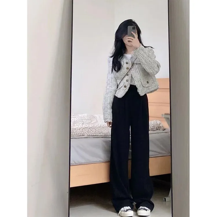 法式名媛小香风外套女秋冬2025新款小个子加厚夹棉气质感短款上衣