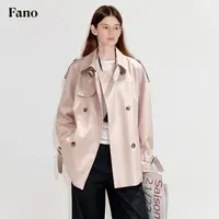 艺术系“短活页 可拆卸肩章”经典短风衣外套FQ25W308