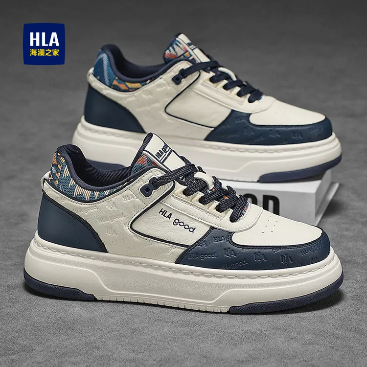 HLA/海澜之家男鞋新款冬季时尚简约厚底板鞋百搭运动耐磨休闲鞋男
