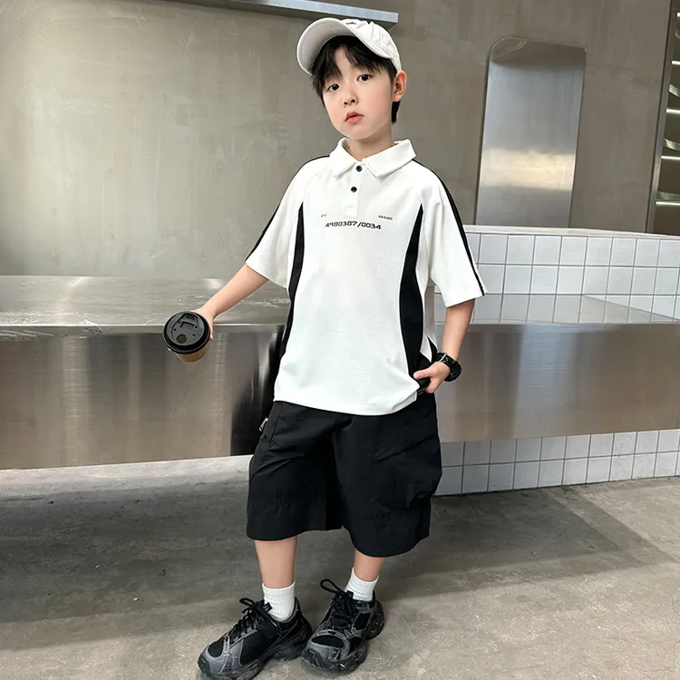 男童夏装套装2025新款中大儿童夏季男孩运动短袖POLO衫帅气时髦潮