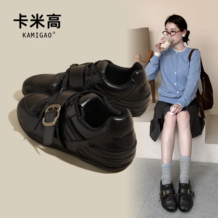 6CM内增高女鞋2025秋季新款厚底时尚潮流百搭休闲板鞋KM-W8996-3