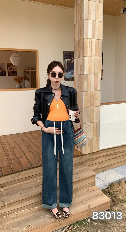 秋季新款孕妇牛仔男友裤直筒显瘦孕妇牛仔