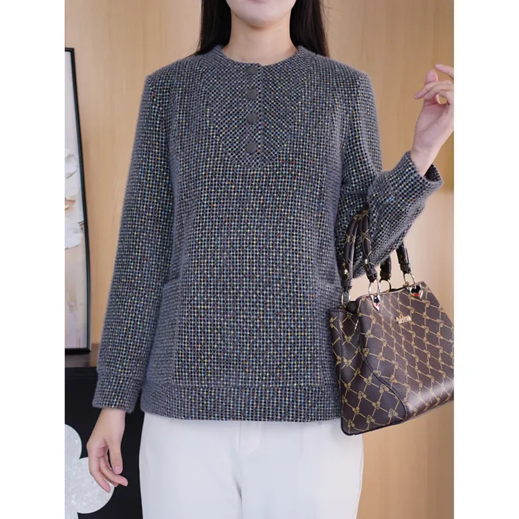 独特漂亮显瘦毛衣高级感时髦衣服冬季减龄上衣微胖妹妹大码女装