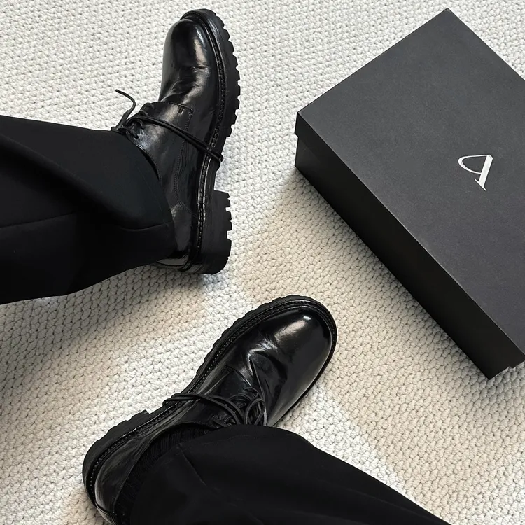 「马皮德比鞋」高个子44-48大码洗水马皮牛皮中底真皮固特异皮鞋