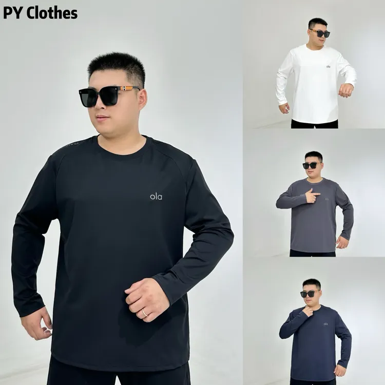 胖语大码男装  2025年秋季新款简约百搭户外高弹锦氨长袖7064#N