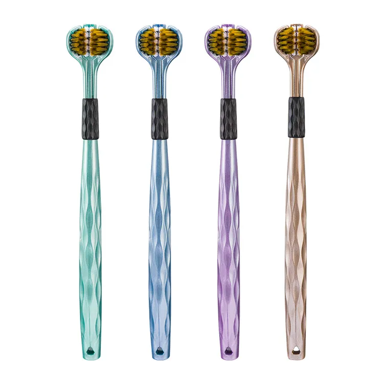 三面软毛牙刷U型清洁成人三头牙缝舌苔全方位包裹无死角牙刷3D