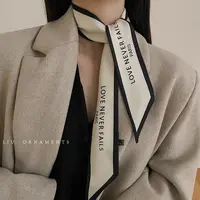 法式复古丝巾痴迷于爱小丝带女新款长条丝巾夏季绑发发带围巾