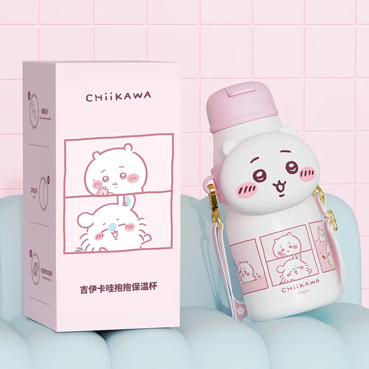 XBQ/香百奇吉伊卡哇保温杯女2025新款可爱吸管水杯大容量学生礼物
