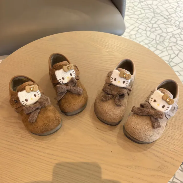 儿童鞋子2025冬季新款女童加厚保暖可爱猫咪勃肯鞋小宝宝休闲棉鞋